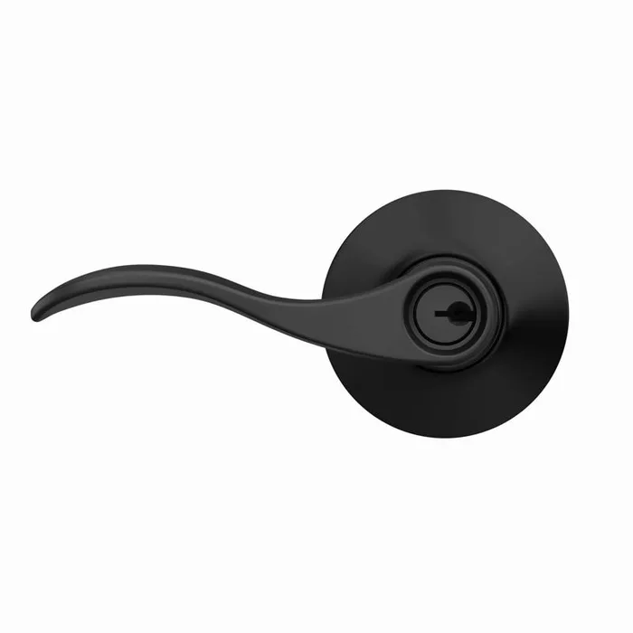 Schlage Accent Matte Black Keyed Entry Lever 1.75 in.