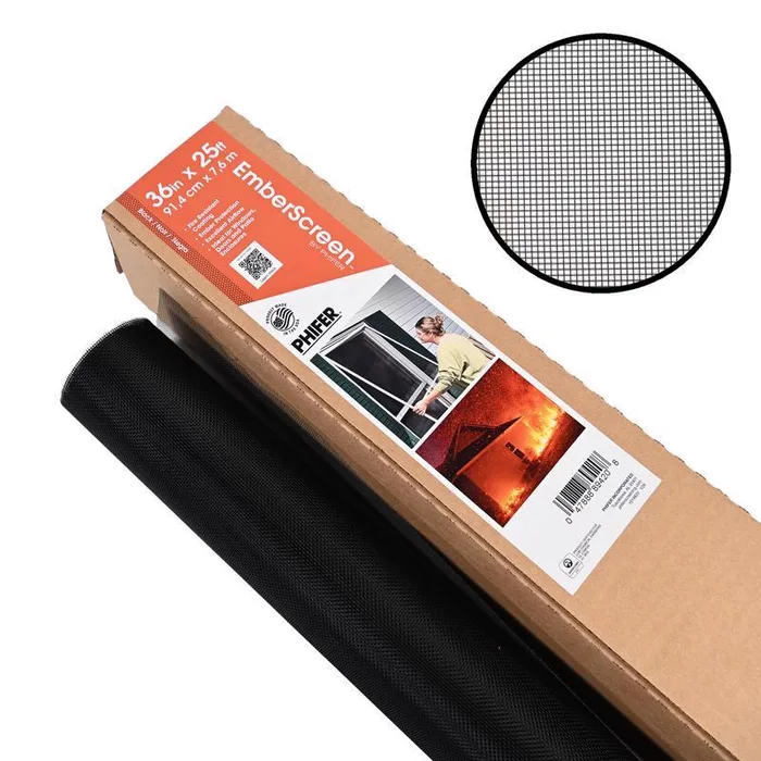 Phifer Wire EmberScreen 36 in. W X 25 ft. L Black Stainless Steel Screen Cloth
