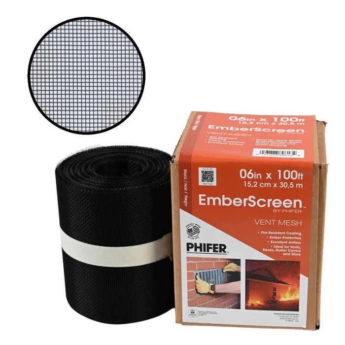 Phifer Wire EmberScreen 6 in. W X 100 ft. L Black Aluminum Vent Screen