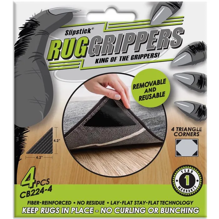 Slipstick Rubber Self Adhesive Gripper Pad Black Triangle 4.2 in. W 1 pk