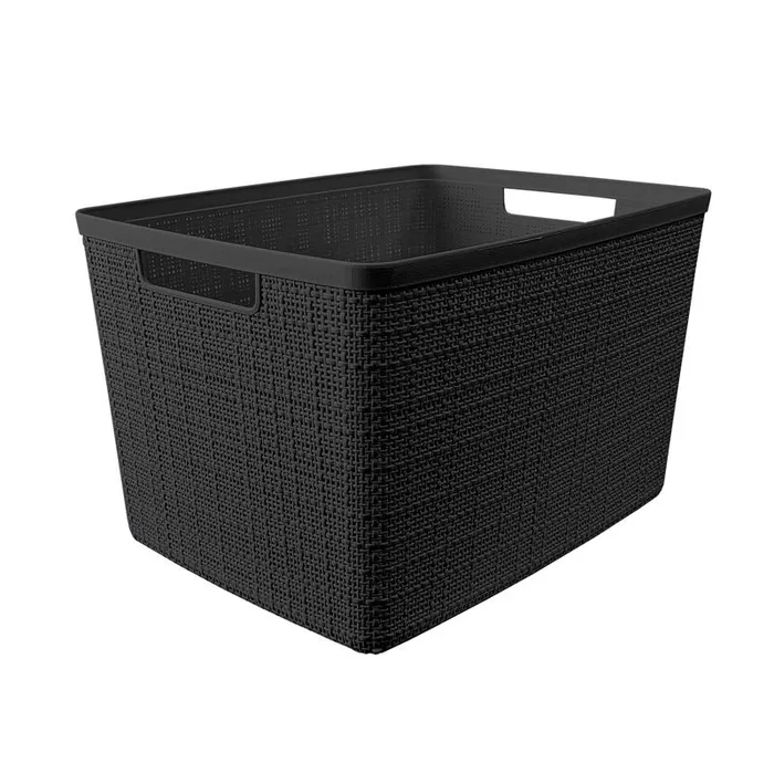 Curver Large 18 L Black Woven Basket 9.1 in. H X 11.0 in. W X 14.2 in. D (Pack of 2)