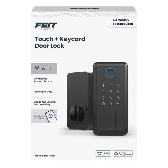 Feit Electric Matte Black Metal Electric Touch Screen Entry Lock