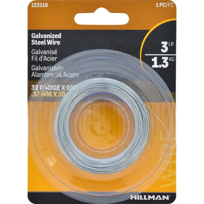 HILLMAN 100 ft. L Galvanized Steel 32 Ga. Hobby Wire (Pack of 10)