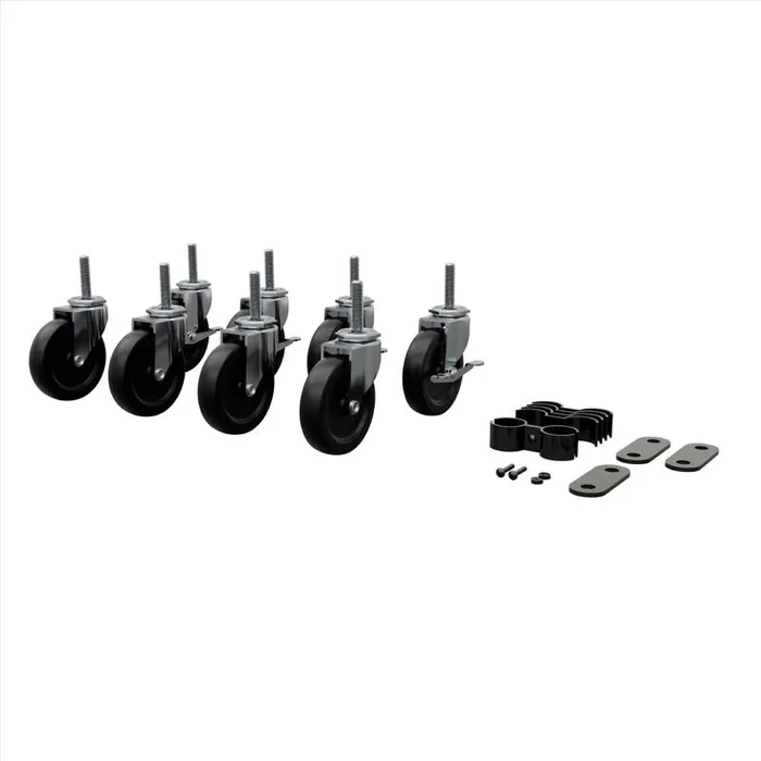 MonsterRax 3 in. H X 3 in. W X 3 in. D Steel Wire Rack Caster Wheel Kit