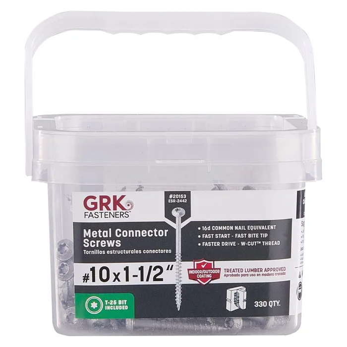 GRK Fasteners No. 10 Ga. X 1-1/2 in. L Star Washer Head Coarse Construction Screws (Pack of 3)