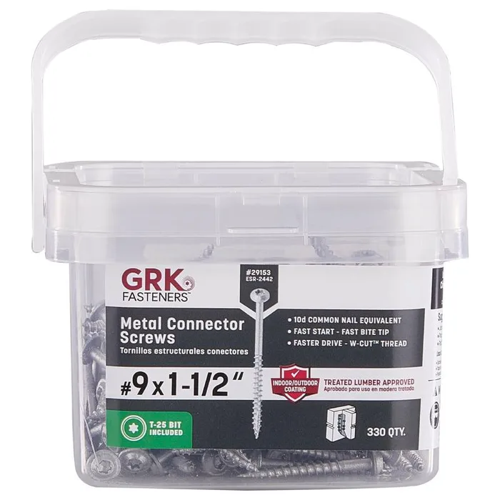 GRK Fasteners No. 9 in. X 1-1/2 in. L Star Washer Head W-Cut Connector Screws (Pack of 3)