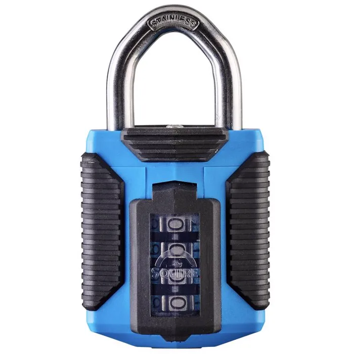 Squire 3.7 in. H X 1.96 in. W X 1.4 in. L Die-Cast Metal 4-Dial Combination Marine Padlock
