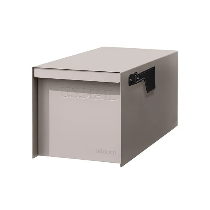 Adoorn No Lock Galvanized Steel Post Mount Sand Stone Mailbox