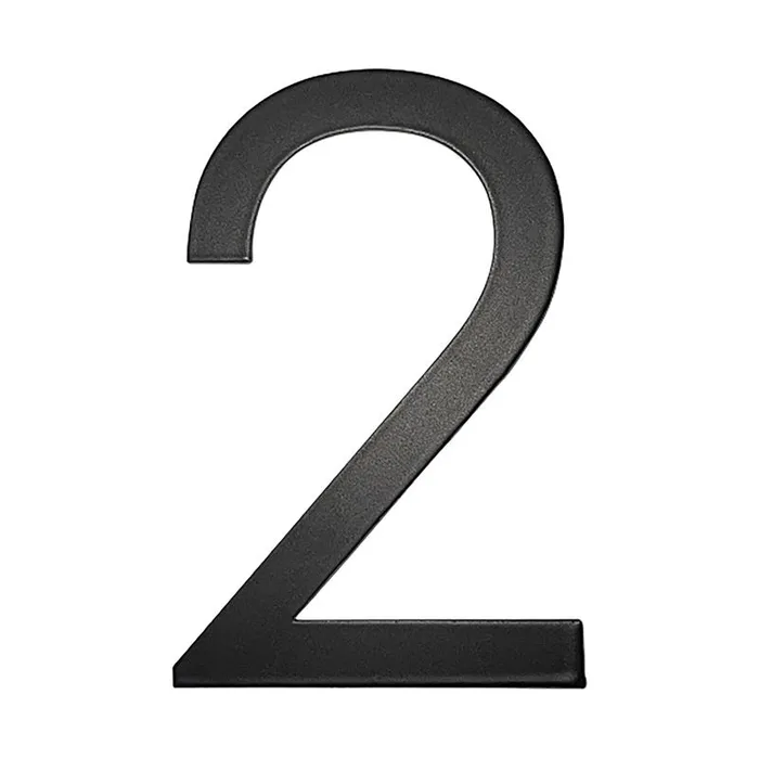 Adoorn Mailbox Address Number 4 in. Black Aluminum Self-Adhesive Number 2 1 pc (Pack of 4)