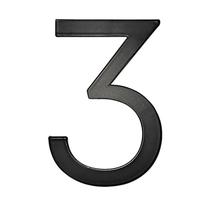 Adoorn Mailbox Address Number 4 in. Black Aluminum Self-Adhesive Number 3 1 pc (Pack of 4)