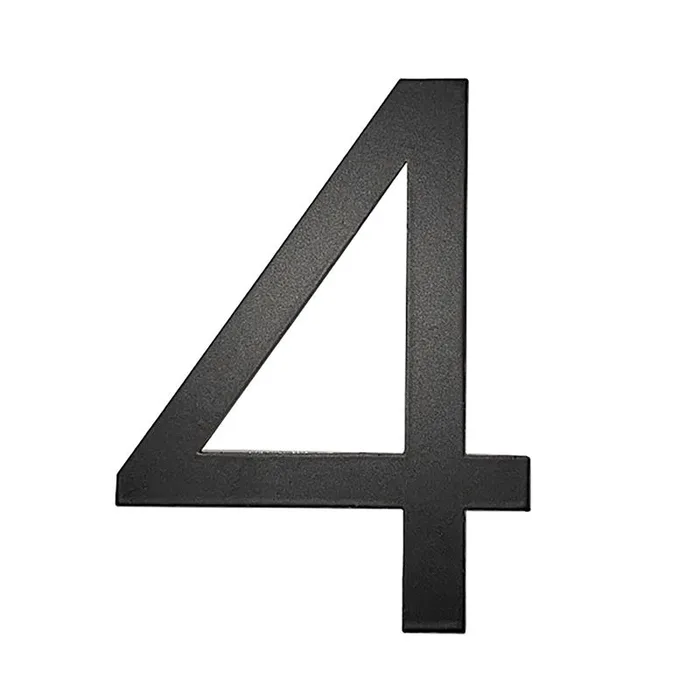 Adoorn Mailbox Address Number 4 in. Black Aluminum Self-Adhesive Number 4 1 pc (Pack of 4)
