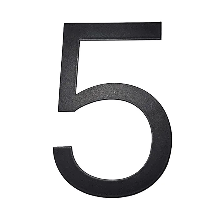 Adoorn Mailbox Address Number 4 in. Black Aluminum Self-Adhesive Number 5 1 pc (Pack of 4)