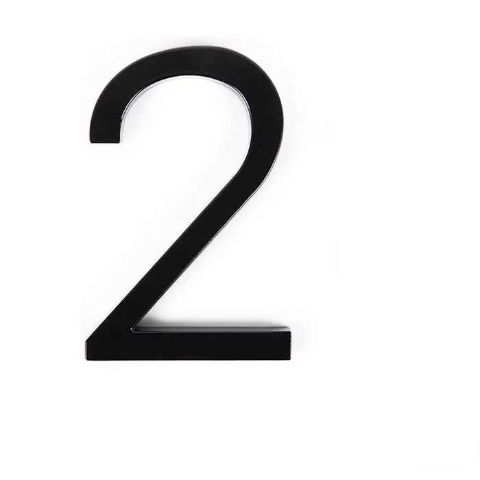 Adoorn 6 in. Black Aluminum Screw-On House Number 2 1 pc (Pack of 4)