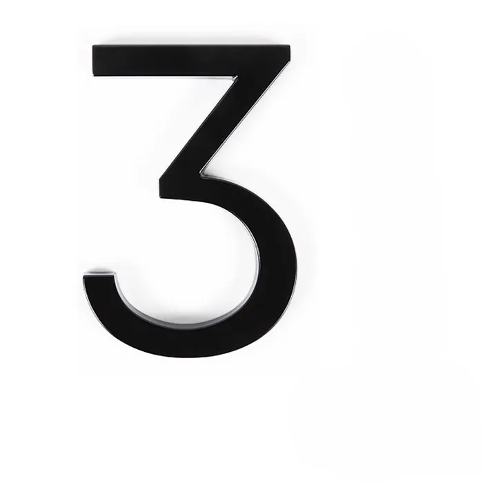 Adoorn 6 in. Black Aluminum Screw-On House Number 3 1 pc (Pack of 4)