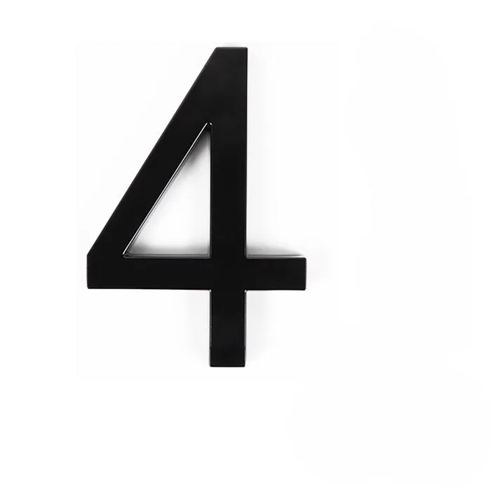 Adoorn 6 in. Black Aluminum Screw-On House Number 4 1 pc (Pack of 4)