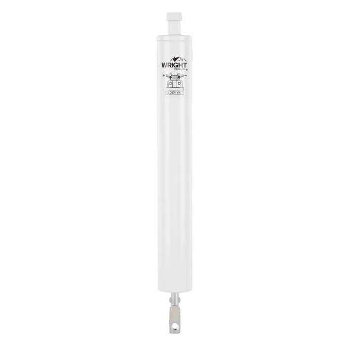 Wright White Aluminum Pneumatic Adjustable Hinge Pin Door Closer