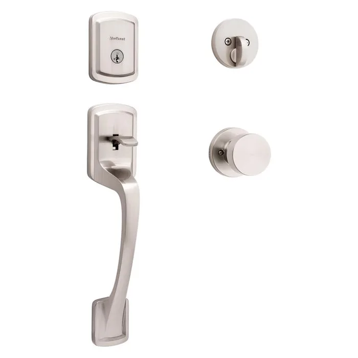 Kwikset Prague Satin Nickel Entry Handleset 1.75 in.