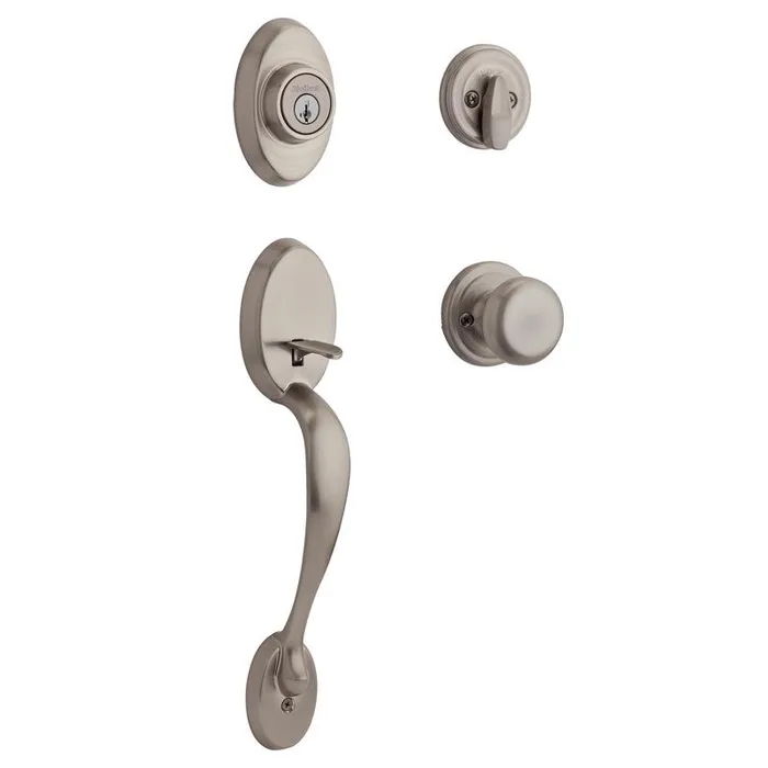 Kwikset Chelsea Satin Nickel Entry Handleset 1.75 in.