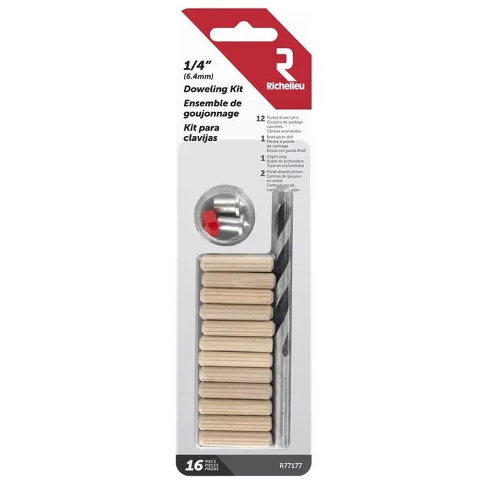 Richelieu Round Wood Dowel Kits 1/4 in. D X 1.125 in. L 16 pk Natural (Pack of 5)