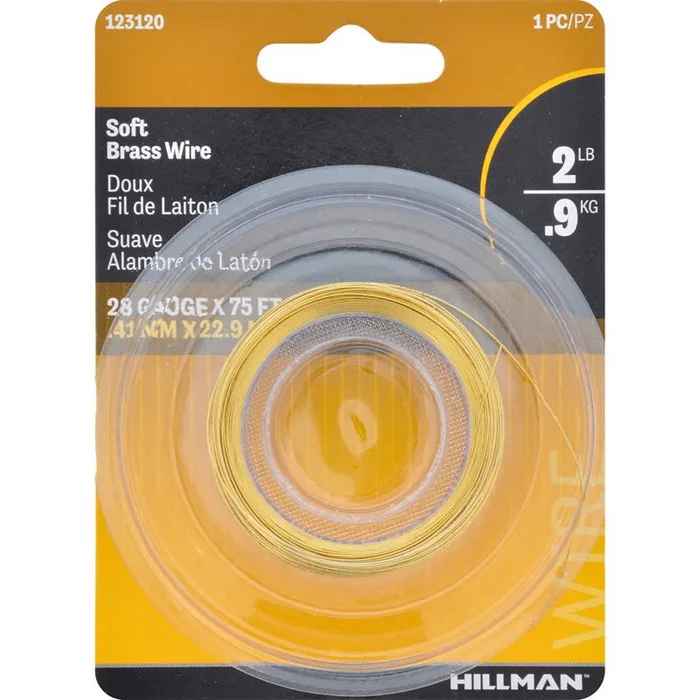 HILLMAN 75 ft. L Brass 28 Ga. Hobby Wire (Pack of 10)