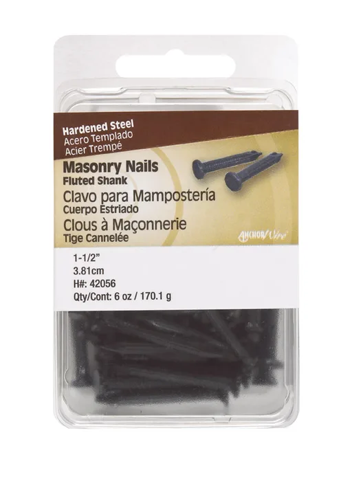 HILLMAN Anchor Wire 1-1/2 in. Masonry Bright Hardened Steel Nail Flat Head 6 oz (Pack of 5)