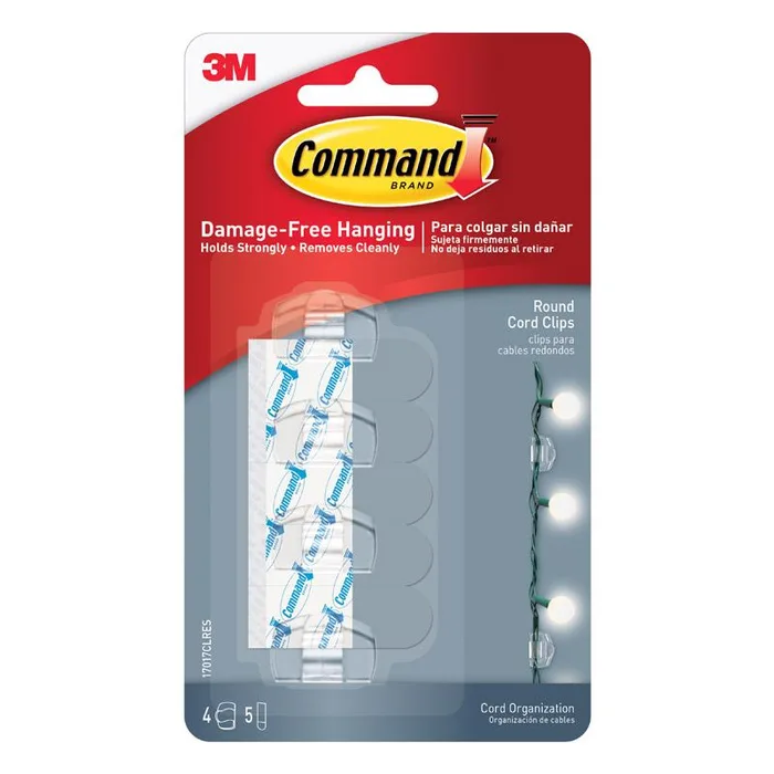3M Command Small Plastic Cord Clips 1.25 in. L 4 pk (Pack of 4)