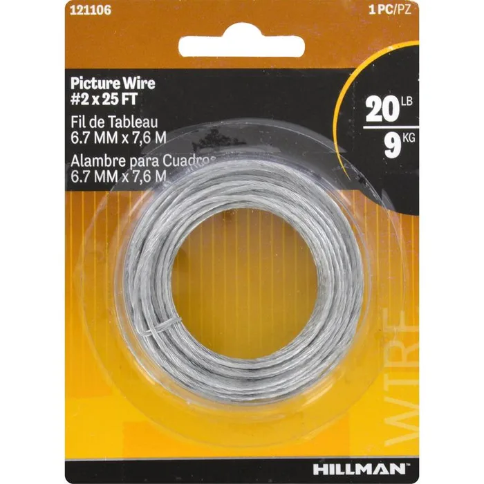 HILLMAN Galvanized Silver Braided Picture Wire 20 lb 1 pk (Pack of 10)