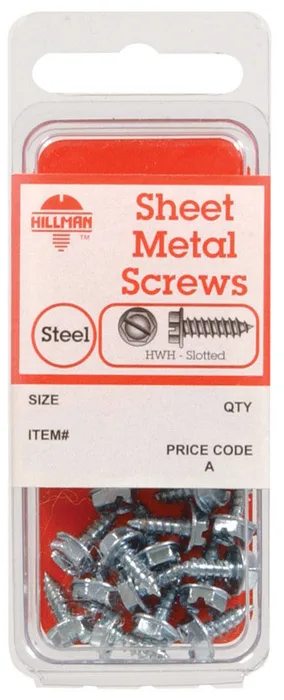HILLMAN No. 8 Ga. X 1 in. L Slotted Hex Head Sheet Metal Screws 1 pk (Pack of 10)
