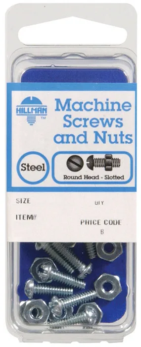 HILLMAN No. 10-24 in. X 2 in. L Slotted Round Head Zinc-Plated Steel Machine Screws 1 pk (Pack of 10)