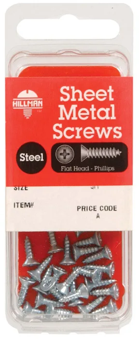 HILLMAN No. 6 Ga. X 1/2 in. L Phillips Flat Head Sheet Metal Screws 1 pk (Pack of 10)