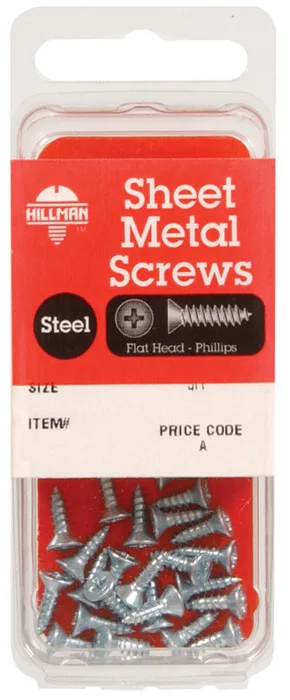 HILLMAN No. 8 Ga. X 1/2 in. L Phillips Flat Head Sheet Metal Screws 1 pk (Pack of 10)