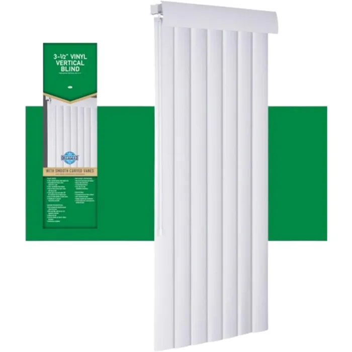 Living Accents Vinyl 3-1/2 in. Blinds 78 in. W X 84 in. H White (Pack of 2)