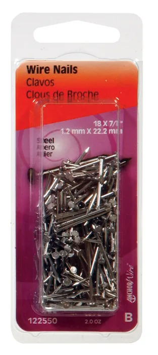 HILLMAN Anchor Wire 7/8 in. Wire Bright Steel Nail Flat Head (Pack of 6)