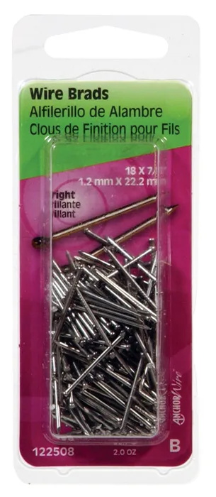 HILLMAN Anchor Wire 18 Ga. X 7/8 in. L Bright Steel Brad Nails 1 pk 2 oz (Pack of 6)