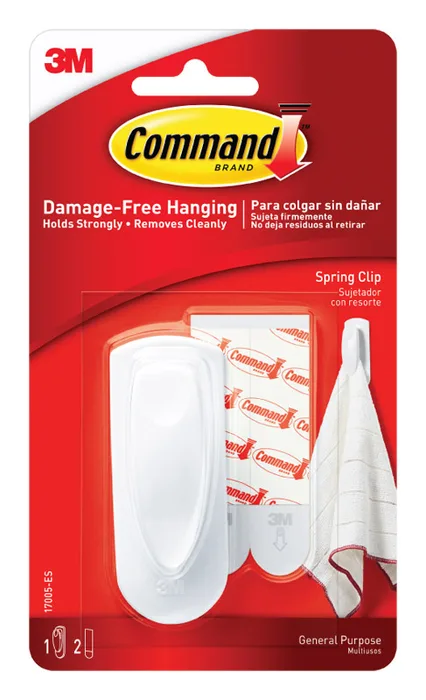 3M Command Medium Plastic Spring Clip 3 in. L 1 pk (Pack of 6)