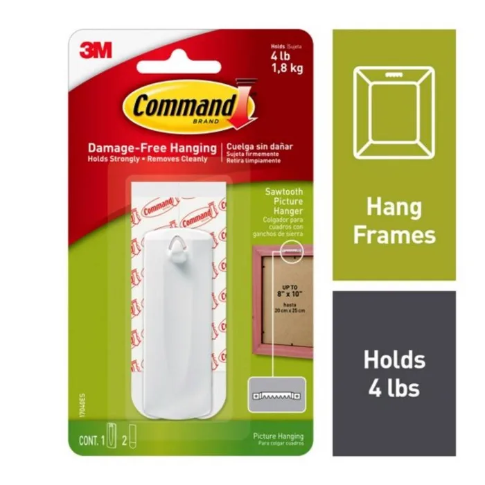 3M Command White Sawtooth Picture Hanger 4 lb 1 pk