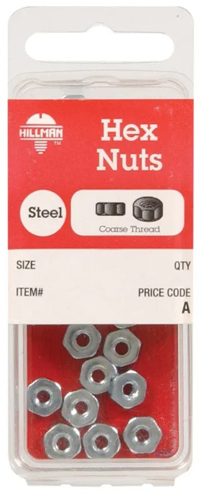 HILLMAN 6 in. Zinc-Plated Steel SAE Hex Nut 24 pk (Pack of 10)