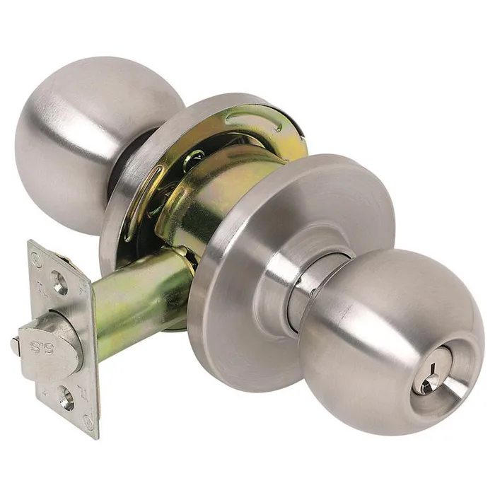 Tell Cortland Satin Chrome Storeroom Door Knob 1-3/4 in.