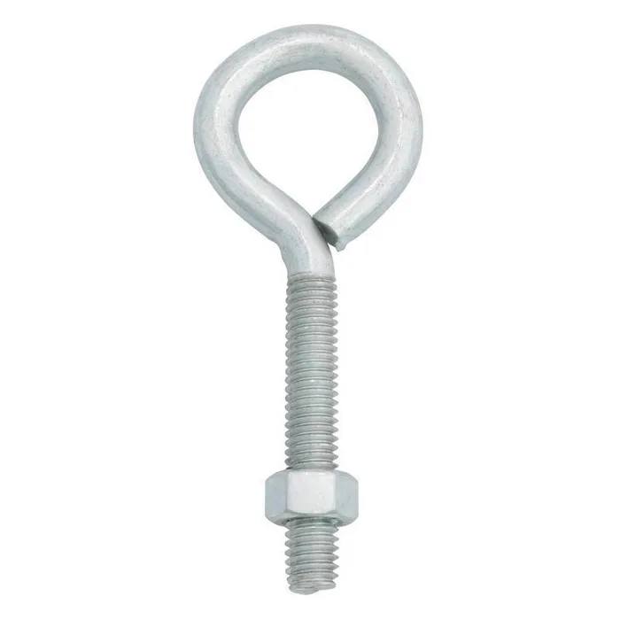 Hampton 3/8 in. X 4 in. L Zinc-Plated Steel Eyebolt with Nut Nut Included (Pack of 10)
