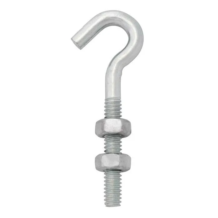 Hampton Small Zinc-Plated Silver Zinc 0.8125 in. L Hook Bolt 165 lb (Pack of 10)