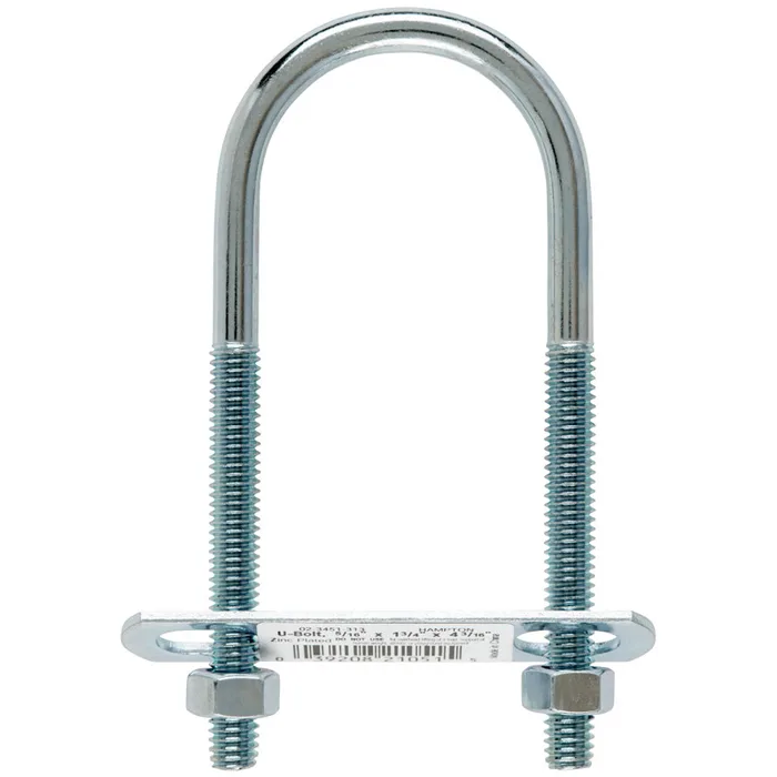 Hampton 5/16 in. X 1-3/4 in. W X 4-3/16 in. L Coarse Zinc-Plated Steel U-Bolt (Pack of 10)