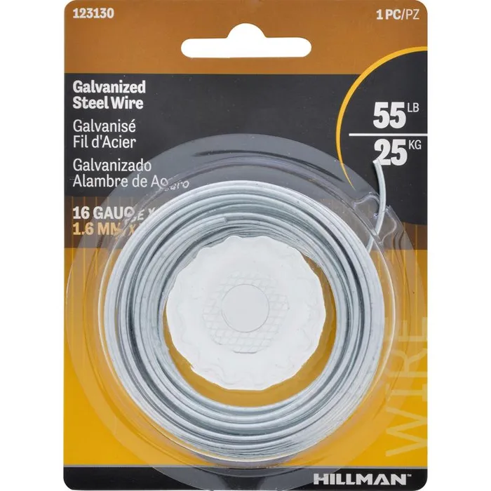 HILLMAN 25 ft. L Galvanized Steel 16 Ga. Hobby Wire (Pack of 10)