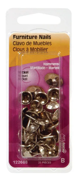 HILLMAN 1/2 in. Furniture Brass Nail Hammered Head (Pack of 6)