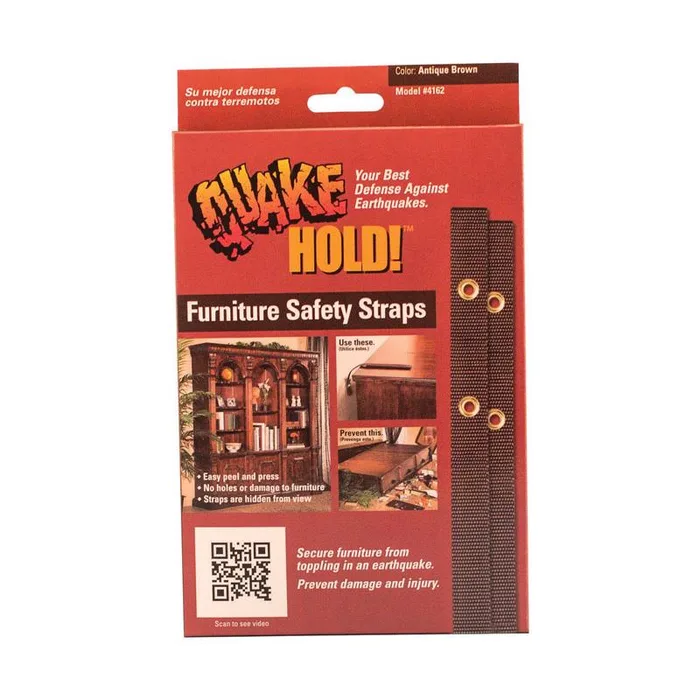 Quake Hold Ready America Nylon Self Adhesive Furniture Strap Brown Assorted 1 in. W X 15 in. L 1 pk