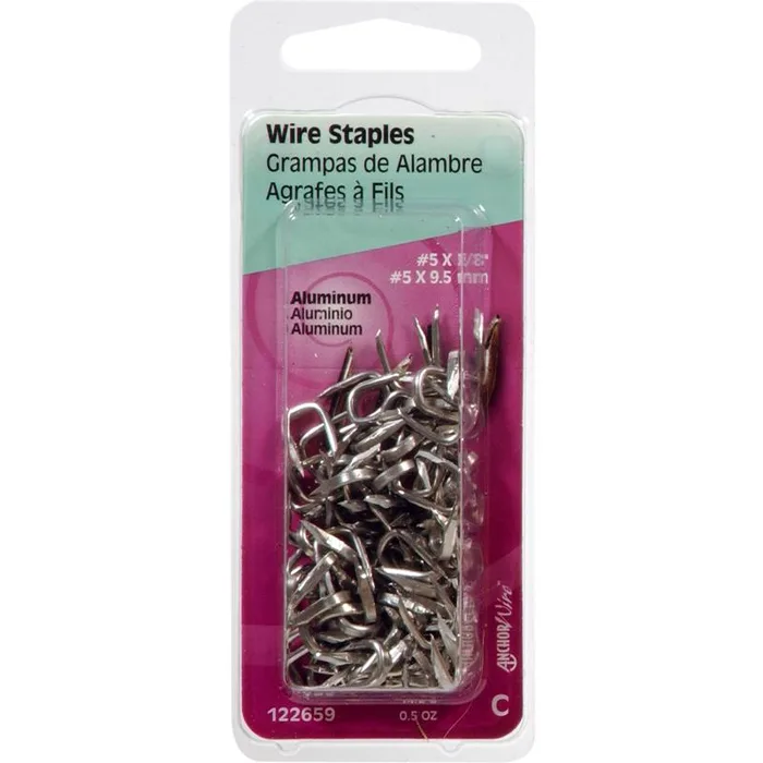 HILLMAN Anchor Wire No. 5 X 3/8 in. L Silver Aluminum Double Point Tacks 1 pk (Pack of 6)