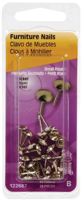 HILLMAN Anchor Wire 7/16 in. Furniture Nickel Stainless Steel Nail Round Head (Pack of 6)