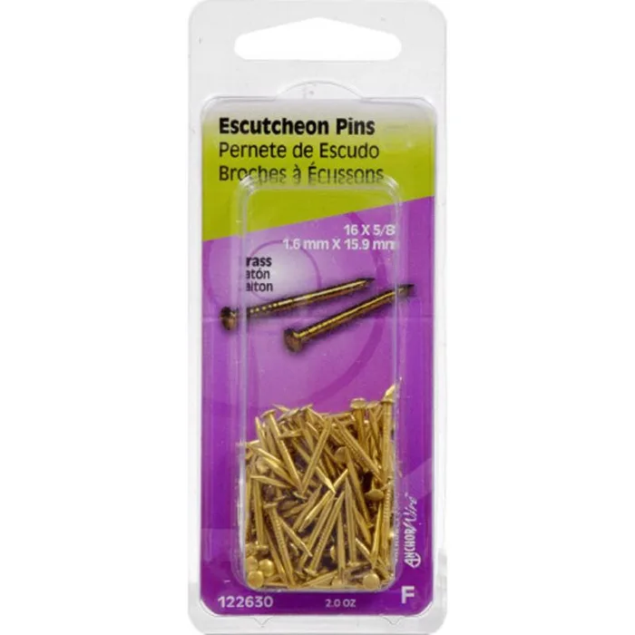 HILLMAN Anchor Wire 16 Ga. X 5/8 in. L Brass Escutcheon Pins 1 pk 2 oz (Pack of 6)