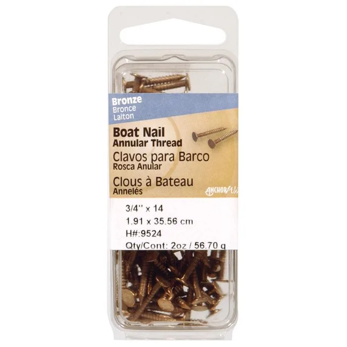 HILLMAN Anchor Wire 1 in. Boat Bronze Steel Nail Flat Head 2 oz (Pack of 6)