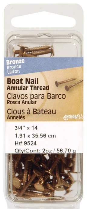 HILLMAN Anchor Wire 1-1/4 in. Boat Bronze Stainless Steel Nail Flat Head 2 oz (Pack of 6)