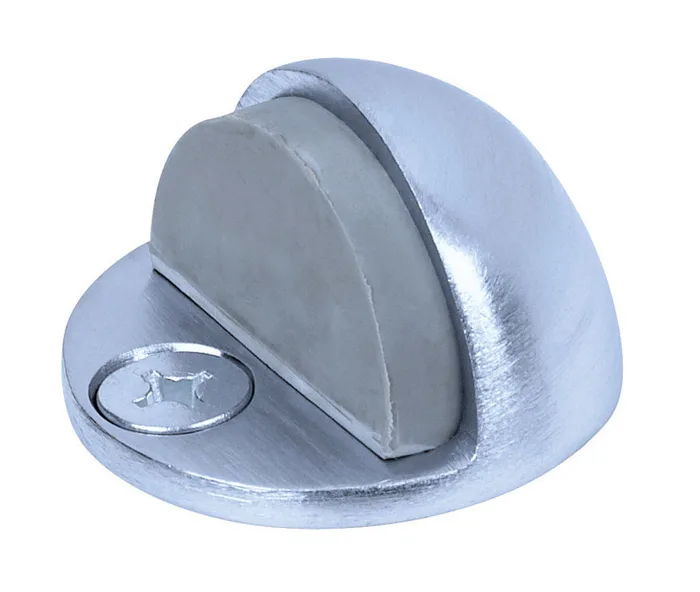 Tell 2 in. W Aluminum Satin Chrome Silver Door Stop Mounts to floor